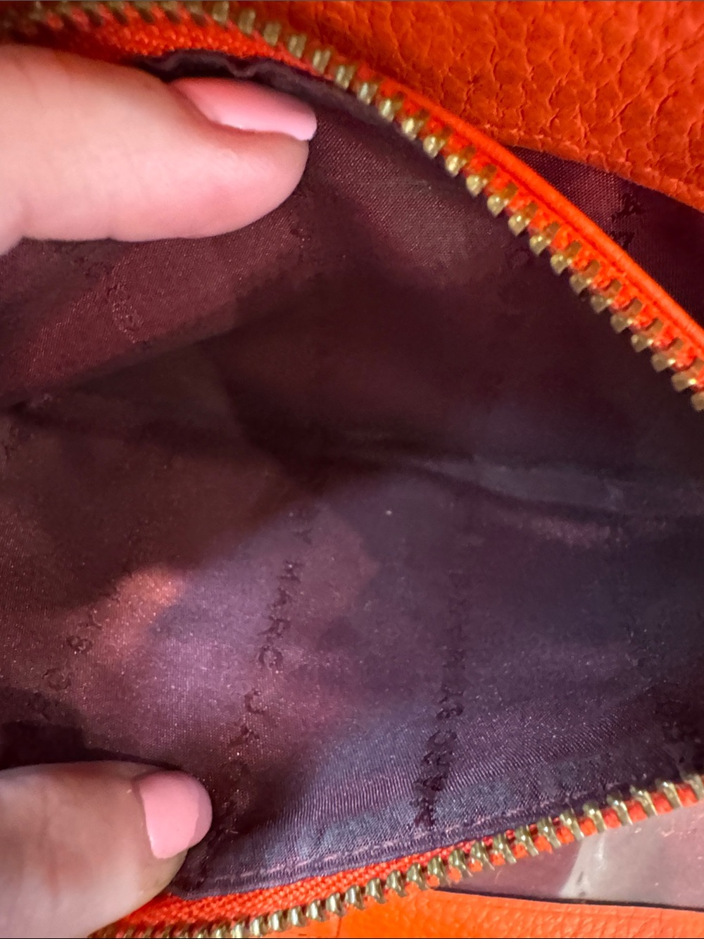 Marc Jacobs Orange Leather Flap Wallet with Logo Plaque - Picture 10 of 15